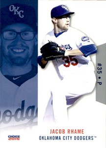 2016 Oklahoma City Dodgers Choice #24 Jacob Rhame Corinth Texas TX Baseball Card