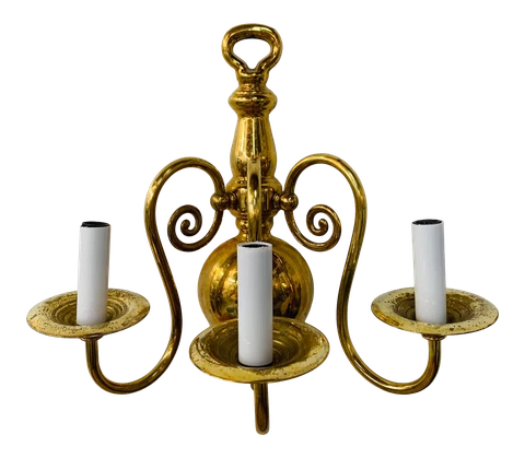 Georgian Brass Three Light Wall Sconce Cover
