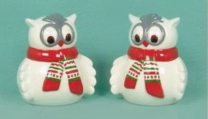 Christmas Festive Owls Christmas Salt & Pepper Cruet Set - Picture 1 of 1