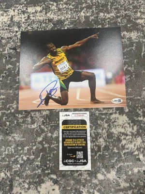 Foto firmada por Usain Bolt de 8x10 campeón olímpico certificado de autenticidad JSA Foto 1 de 2