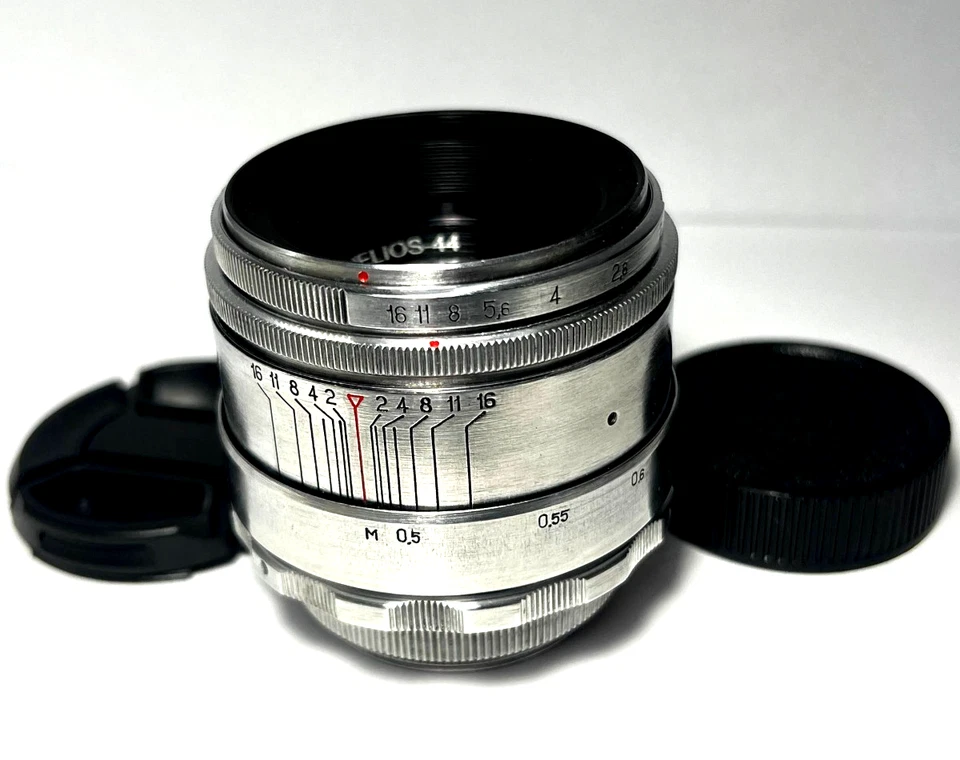KMZ Helios-44 Silver 13 blades, 58mm F/2.0, M42 mount, USSR Lens FULLY SERVICED - Image 1 of 4