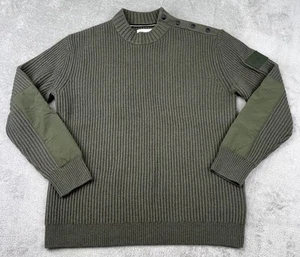 Calvin Klein Sweater Men’s XL Army Green Long Sleeve Wool Blend - Picture 1 of 8
