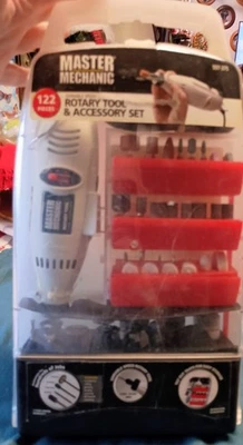 122 Piece Master Mechanic Rotary Tool & Accessories Set 597-375 Sealed Container - Image 1 of 4