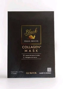 Glamfox Black Snail Mucin Collagen Face Mask Set Of 5 Sheets Korean Skincare - Picture 1 of 2