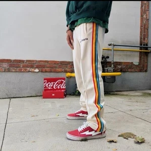 Palm Angels Aesthetic Joggers | Gothic Print Colorful Unisex Track Pants S~XL - Picture 1 of 13