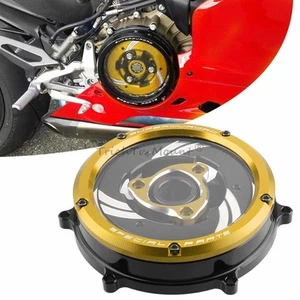 Racing Clear Clutch Cover + Spring Retainer Fit Ducati 1199 959 1299 Panigale V2 - Picture 1 of 16