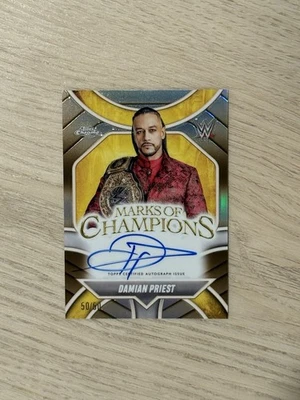 2025 WWE Topps Chrome Damian Priest Marks Of Champions Gold /50￼ - Image 1 of 4
