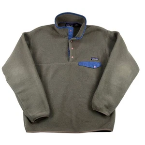 Patagonia Synchilla Sweater Mens Medium Gray Snap-T Fleece Pullover Outdoor Hike - Picture 1 of 9