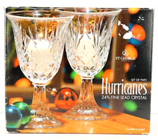 Hurricane Candle Holders Crystal Glass Tea Light Votives Clear Set 2 St George
