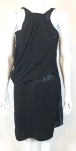 NWT Helmut Lang Dress Asymmetric Wet Silk RawEdge Drape RARE RUNWAY SAMPLE Sz 2 - Picture 1 of 6