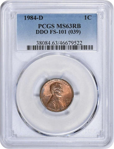 1984-D Lincoln Cent DDO FS-101 MS63RB PCGS Cover