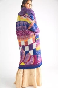 Sold Out! Free People Moon Beam Cardi Twilight Plum Combo Sweater Sz L - Picture 1 of 3