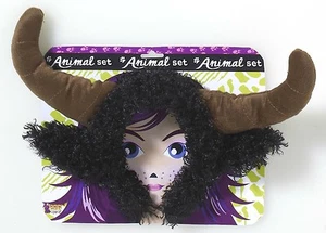 ANIMAL DE PELUCHE CUERNOS DE TORO Oreja Sombrero Disfraz Máscara Vaca Novillo Vikingo Juego de utilería - Imagen 1 de 2