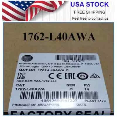 NEW Allen-Bradley 1762-L40AWA /C MicroLogix 1200 40 Piont Controller 1762L40AWA - Image 1 of 4