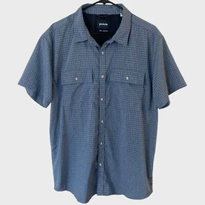 Prana Garvan Vented Shirt Blue Men's Large Short-Sleeve Button-Up Hiking UPF-30 - Picture 1 of 10