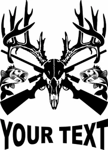 Deer Skull Hunting Fishing Name Text Buck Car Truck Window Vinyl Decal Sticker - Picture 1 of 3