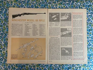 Vintage 1966 Winchester Model 88 Rifle Schematics Magazine Article Print Ad - Picture 1 of 9