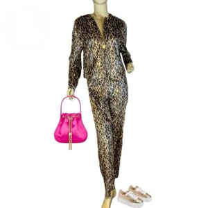 JUEGO DE 10 PANTALONES MUJER VINTAGE AÑOS 80 ANNE FAIRBANKS II ESTAMPADO LEOPARDO NEGRO Y TOSTADO - Imagen 1 de 14