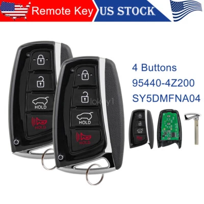 2 para HYUNDAI SANTA FE 2013 - 2018 MANDO A DISTANCIA INTELIGENTE LLAVERO 95440-4Z200 SY5DMFNA04 Foto 1 de 4