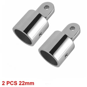 2 PACK 7/8" Eye End Cap Bimini Top Fitting/Hardware - 316 Marine Stainless Steel