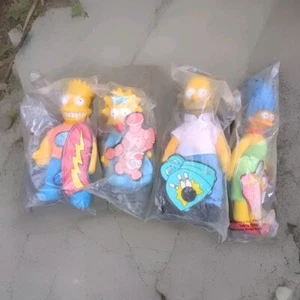 Vintage 1990s Burger King The Simpsons Doll Set Of 4 Still Sealed - Picture 1 of 5