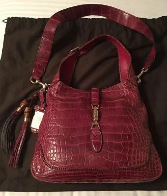 $30,900 Gucci New Jackie 1921 Anniversary Crocodile Shoulder Strap Medium Bag - Image 1 of 4