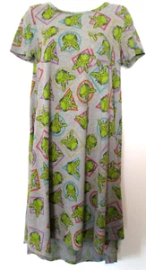 LuLaRoe DISNEY Muppet Carly Dress Womens Girls XXS Kermit the Frog Gray w/Green - Picture 1 of 4