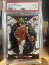 SHAEDON SHARPE 2022 Panini Select #71 WHITE PRIZM ROOKIE CARD /149 PSA 10 GEM