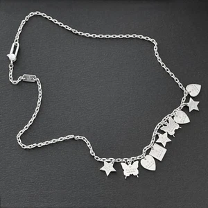 Collar GUCCI Marca Corazón Mariposa Estrella Dije en Plata de Ley - Imagen 1 de 4