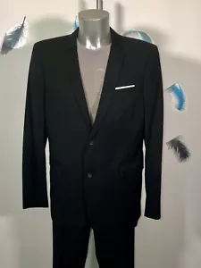 costume gabardine noir THE KOOPLES sport veste 54 pantalon 46 EXCELLENT ETAT - Picture 1 of 7
