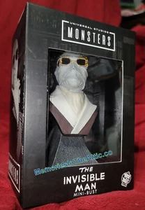 Trick or Treat Studios The Invisible Man Universal Monsters Mini Bust Horror NEW - Picture 1 of 3
