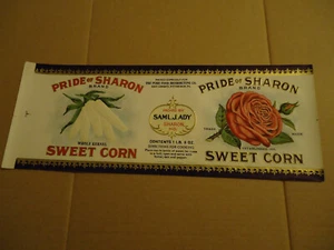 Pride of Sharon Sweet Corn embalado por Saml J Ady Sharon MD lata etiqueta - Imagen 1 de 1