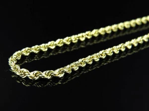 "Collar de cadena de cuerda de oro amarillo real de 3 mm para hombre y mujer de 18"" - 24" - Imagen 1 de 5