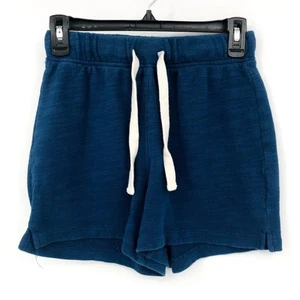 J CREW Women's Relaxed Cotton Terry Short Small Heather Blue Drawstring NWT - Picture 1 of 6