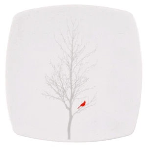 222 Fifth Winter Cardinal Square Appetizer Plate 9577203 - Picture 1 of 1