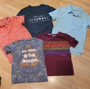 Boys Size 8 Short Sleeve Outfoors Lot Of 5 Shirts - Picture 1 of 6