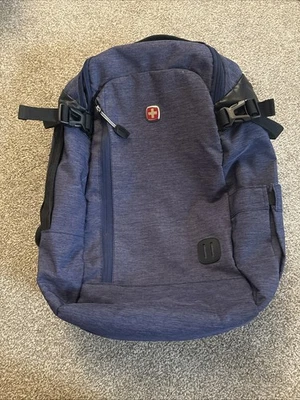 SwissGear Hybrid Laptop Backpack Blue School Hiking Multi-Compartments - Image 1 of 4