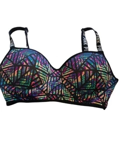 Victoria's Secret PINK Sports Bra S Multicolor Geometric Padded Adjustable - Picture 1 of 5