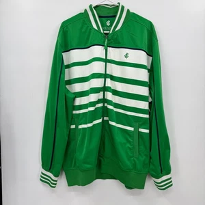 Rocawear Classic Trainingsjacke grün weiß gestreift durchgehender Reißverschluss Herren XL - Bild 1 von 9