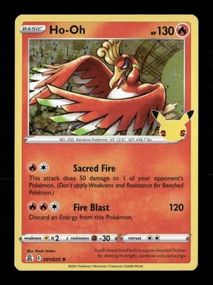 Ho-Oh Holo Holo Holo Raro Celebraciones 001/025 Casi Nuevo Pokémon Casi Nuevo Foto 1 de 2