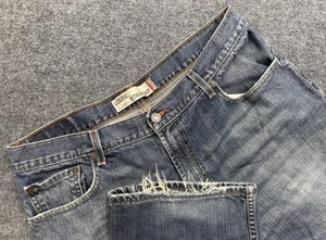 Levi's 569 Jeans Herren 36 x 30 blau locker gerade Medium verwaschene Waschung Grunge Y2K - Bild 1 von 10