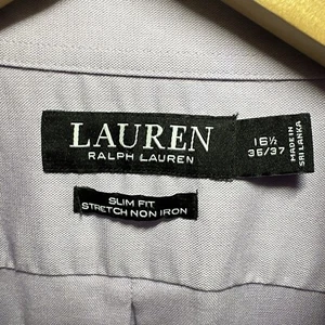 Ralph Lauren schwarzes Etikettenhemd Herren L 16 1/2 36/37 Stoff schmale Passform - Bild 1 von 7