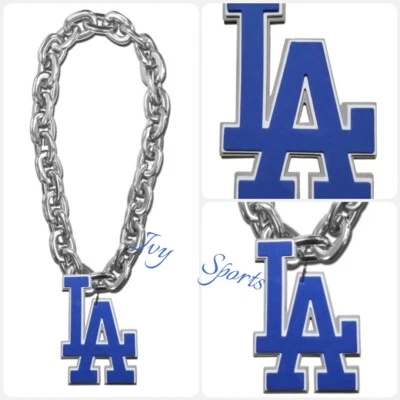 MLB Los Angeles Dodgers 3D Fan Chain Necklace Foam (Silver Chain) - Image 1 of 3