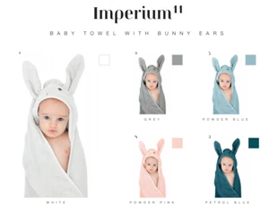 Imperium11 100% Cotton Hooded Bunny Rabbit Unisex Baby Kids Children Towel Wrap - Picture 1 of 27