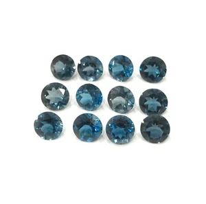 AAA Londres Topacio Azul Corte Redondo Facetado Natural Suelto Piedras Preciosas Fabricación Joyería - Imagen 1 de 22
