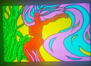 35mm Vintage 70s Slide Pluto Electronics Retro Pop Art girl glam Psychedelics - Picture 1 of 2