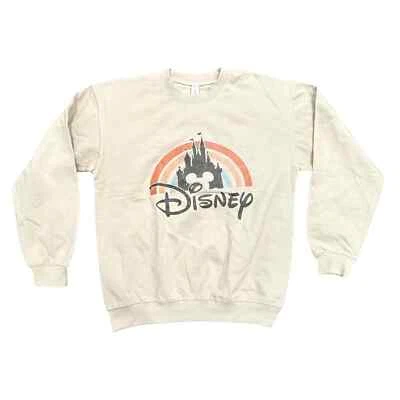 Sudadera con Gráfico Arco Iris Castillo Disney en Beige, Talla M Foto 1 de 3