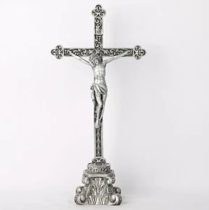 BC Catholic Standing Crucifix for Altar, Tabletop Jesus Christ Decor for Eleg... - Picture 1 of 7