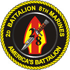 USMC 2nd Battalion 8th Marines Patch U.S. Military vinyl decal for car, truck,