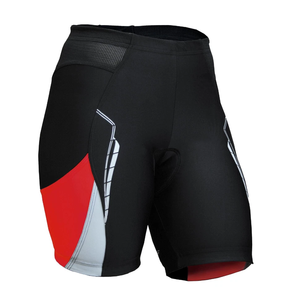 Berkner - ANA, sexy kurze Radhose mit Bikeeinsatz, Radlerhose in schwarz-rot